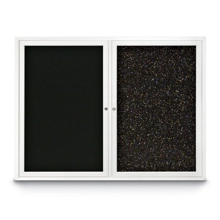 United Visual Products Corkboard, Med Grey/Bronze, 36" x 36" UV436H-BRONZE-MEDGRY